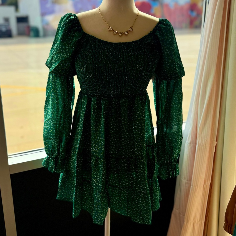 NEW Boutique Green Flowy Dress